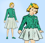 1940s Vintage New York Sewing Pattern 1000 Uncut Little Girls Suit Size 12