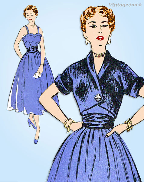 1950s VTG New York Sewing Pattern 111 Misses Designer Cocktail