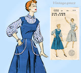 1950s Vintage New York Sewing Pattern 1252 Uncut Misses Jumper Dress Sz 34 Bust