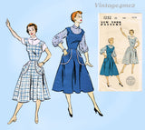 1950s Vintage New York Sewing Pattern 1252 Uncut Misses Jumper Dress Sz 34 Bust