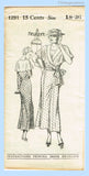 New York 1291: 1930s Uncut Misses Wrap Dress Sz 36 Bust Vintage Sewing Pattern