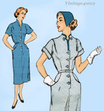 1940s Vintage New York Sewing Pattern 1337 Uncut Misses Slender Dress Sz 37 Bust