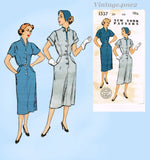 1950s Vintage New York Sewing Pattern 1337 Uncut Misses Slender Dress Sz 37 Bust