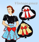 New York 1372: 1940s Uncut Misses Bridge Apron Sz 40-42 B Vintage Sewing Pattern