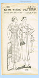 New York 1541: 1930s Uncut Misses Afternoon Dress Sz 32 B Vintage Sewing Pattern