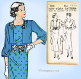 New York 1565: 1930s Uncut Misses Dress & Jacket Sz 32 B Vintage Sewing Pattern