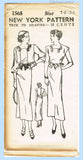New York 1565: 1930s Uncut Misses Dress & Jacket Sz 32 B Vintage Sewing Pattern