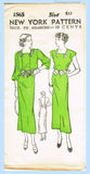 New York 1565: 1930s Uncut Misses Dress & Jacket Sz 40 B Vintage Sewing Pattern