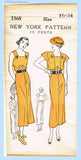 New York 1568: 1930s Uncut Misses Sun Dress & Jacket 34 B Vintage Sewing Pattern