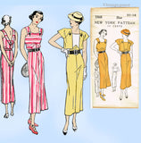 New York 1568: 1930s Uncut Misses Sun Dress & Jacket 34 B Vintage Sewing Pattern