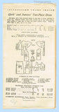 1930s Vintage New York Sewing Pattern 1571 Uncut Girls 2 Piece Dress