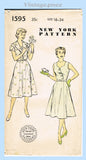 1950s Vintage New York Sewing Pattern 1595 Uncut Misses Sun Dress & Topper 34 B