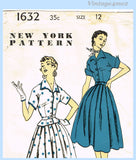 1950s Vintage New York Sewing Pattern 1632 Stylish Uncut Misses Peplum Suit 30 B
