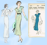 New York 173: 1930s Uncut Misses Sun Back Dress 38 B Vintage Sewing Pattern