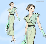 New York 173: 1930s Uncut Misses Sun Back Dress 38 B Vintage Sewing Pattern