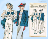 New York 186: 1930s Uncut Misses Dress & Jacket Sz 36 B Vintage Sewing Pattern