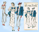 New York 186: 1930s Uncut Misses Dress & Jacket Sz 36 B Vintage Sewing Pattern