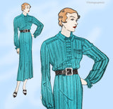 New York 193: 1930s Classic Uncut Misses Street Dress 36 B Vintage Sewing Pattern