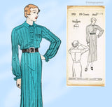 New York 193: 1930s Classic Uncut Misses Street Dress 34 B Vintage Sewing Pattern