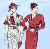 New York 195: 1930s Uncut Misses Street Dress Sz 36 B Vintage Sewing Pattern