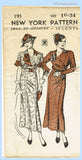 New York 195: 1930s Uncut Misses Street Dress Sz 34 B Vintage Sewing Pattern