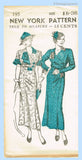 New York 195: 1930s Uncut Misses Street Dress Sz 36 B Vintage Sewing Pattern