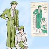 New York 200: 1930s Uncut Misses Dress & Jacket Sz 32 B Vintage Sewing Pattern
