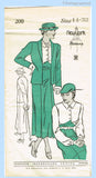 New York 200: 1930s Uncut Misses Dress & Jacket Sz 32 B Vintage Sewing Pattern