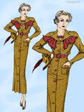 New York 206: 1930s Uncut Misses Slender Dress Sz 36 B Vintage Sewing Pattern
