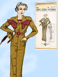 New York 206: 1930s Uncut Misses Slender Dress Sz 36 B Vintage Sewing Pattern