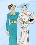 New York 207: 1930s Uncut Misses Afternoon Dress 38 B Vintage Sewing Pattern