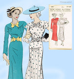 New York 207: 1930s Uncut Misses Afternoon Dress 38 B Vintage Sewing Pattern