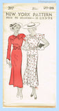 New York 207: 1930s Uncut Misses Afternoon Dress 38 B Vintage Sewing Pattern