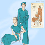 New York 223: 1930s Uncut Misses Dress & Jacket Sz 34 B Vintage Sewing Pattern