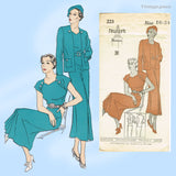 New York 223: 1930s Uncut Misses Dress & Jacket Sz 34 B Vintage Sewing Pattern