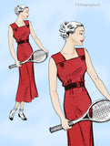 New York 243: 1930s Uncut Misses Sporty Sun Dress 40 B Vintage Sewing Pattern