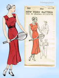 New York 243: 1930s Uncut Misses Sporty Sun Dress 34 B Vintage Sewing Pattern