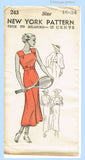 New York 243: 1930s Uncut Misses Sporty Sun Dress 34 B Vintage Sewing Pattern