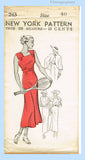 New York 243: 1930s Uncut Misses Sporty Sun Dress 40 B Vintage Sewing Pattern