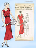New York 243: 1930s Uncut Misses Sporty Sun Dress 40 B Vintage Sewing Pattern