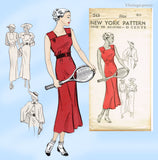 New York 243: 1930s Uncut Misses Sporty Sun Dress 40 B Vintage Sewing Pattern