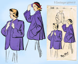 New York 341: 1950s Uncut Misses Swing Coat Sz 35 B Vintage Sewing Pattern