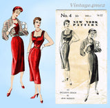 New York 4: 1950s Rare Misses Designer Sun Dress Sz 32 B Vintage Sewing Pattern