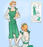 1930s Vintage New York Sewing Pattern 40 Uncut Misses Backless Sun Dress 30 B