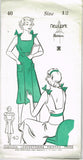 1930s Vintage New York Sewing Pattern 40 Uncut Misses Backless Sun Dress 30 B