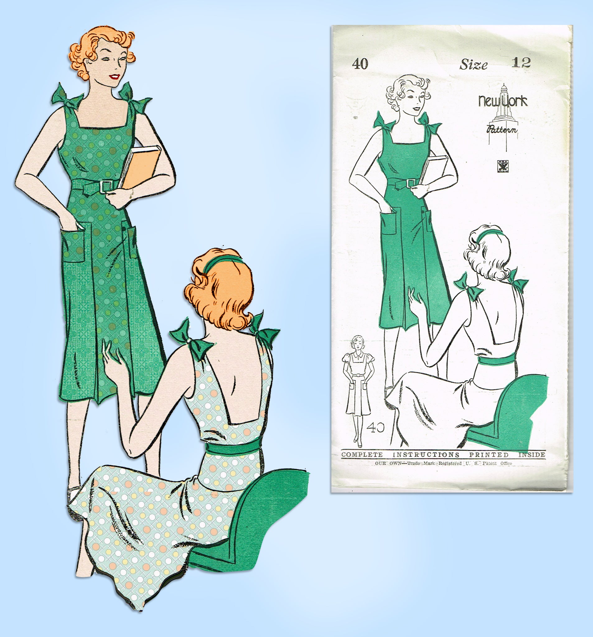 1930s Vintage New York Sewing Pattern 40 Uncut Misses Backless Sun Dre Vintage4me2 1930s Vintage New York Sewing Pattern 40 Uncut Misses Backless Sun Dre Vintage4me2