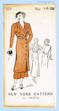 New York 525: 1930s Chic Uncut Misses Surplice Dress 36B Vintage Sewing Pattern
