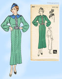New York 562: 1930s Chic Uncut Misses Street Dress Sz 32 B Vintage Sewing Pattern