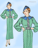 New York 562: 1930s Chic Uncut Misses Street Dress Sz 36 B Vintage Sewing Pattern