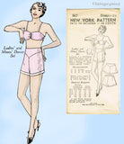 New York 567: 1930s Rare Uncut Misses 2 PC Dance Set 38 B Vintage Sewing Pattern